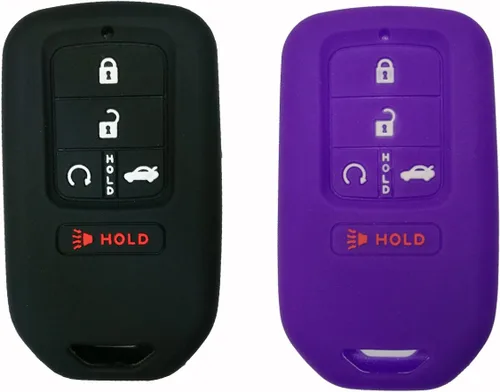 Vista 7 de 2 piezas Coolbestda - Estuche protector de silicona completa para llave de coche con control remoto de 5 botones para Honda Civic Accord Pilot CR-V