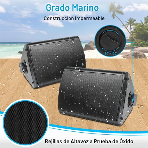 Vista 3 de Herdio Altavoces Bluetooth para Exteriores de 6.5 Pulgadas Impermeables con Graves Potentes, Altavoces de Montaje en Pared Cableados Resistentes a