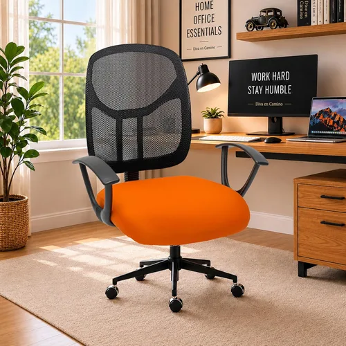 Vista 30 de Fundas elásticas resistentes al agua para sillas de computadora - Protectores lavables para respaldo giratorio y asiento para mascotas - Negro