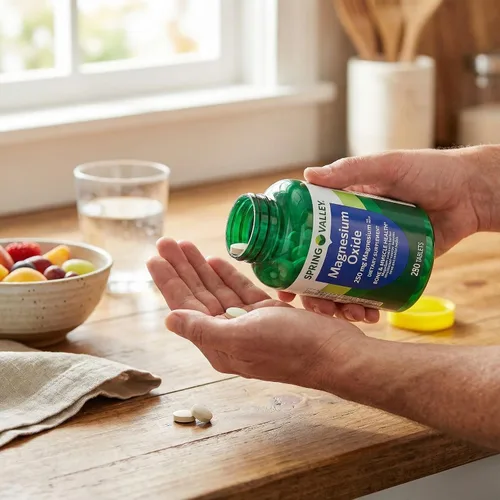 Vista 3 de Suplemento de magnesio – Óxido de magnesio 250 mg, fórmula vegetariana dietética diaria, suplementos esenciales de magnesio para apoyo óseo