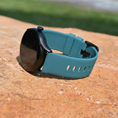 Vista 47 de BISONSTRAP Correas de reloj de silicona, correas de reloj delgadas con liberación rápida, 0.787 in, negro con hebilla negra