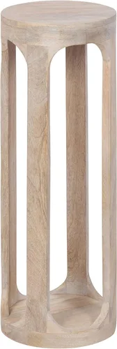 Vista 10 de Kate and Laurel Dahl - Mesa redonda de madera para bebidas; 12 x 23 pulgadas; marrón natural; mesa de pedestal de acento circular de madera bohemia