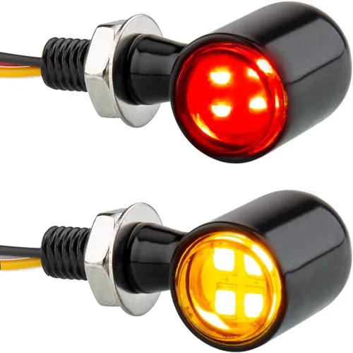 Vista 14 de Intermitentes LED para Motocicleta Mini Señales Giratorias Pequeñas Luz Indicadora Micro Delantera Trasera Compatible con Harley Davidson Honda