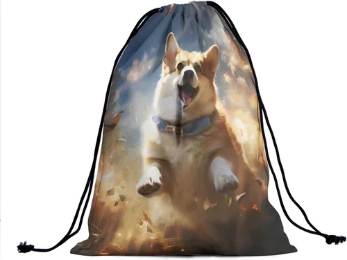 Vista 184 de Bolsa de agarre de gimnasia de piel de animal, bolsa de gimnasia con cordón ajustable, bolsa de cuerda para fauna silvestre, Mariposas Galaxy