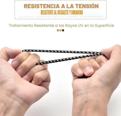 Vista 5 de Paquete de 30 cuerdas elásticas con bola, cuerdas elásticas resistentes de 4 pulgadas, lona de toldo con bolas elásticas para amarre de dosel