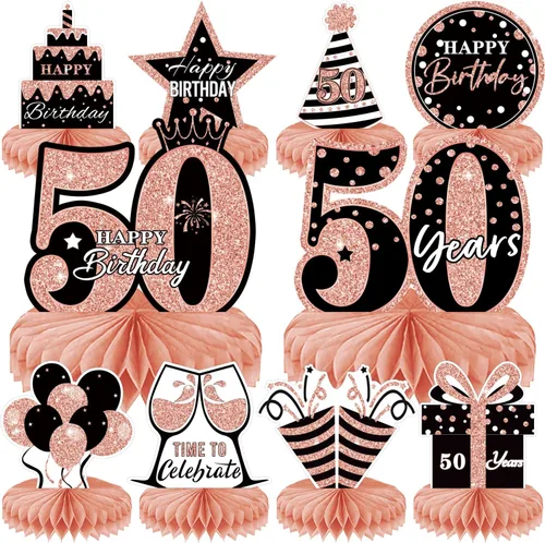 Vista 15 de 10 piezas de decoración de cumpleaños número 30 para niñas y niños, centros de mesa de cumpleaños 30 para mesas, centros de mesa de feliz cumpleaños