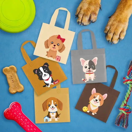 Vista 7 de BANBALLON 20 bolsas de golosinas para perros – Bolsas de golosinas no tejidas para cachorros para niños y baby showers, suministros para fiestas