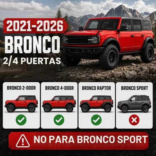 Vista 2 de Mabett - Aletas de barro delanteras para Ford Bronco 2021-2026, accesorios de 2/4 puertas 2 pzas