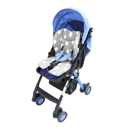 Vista 3 de Twoworld Cojín para asiento de silla alta para bebé, resistente y correas para silla alta (arnés de 5 puntos), 1 traje (nubes grises)
