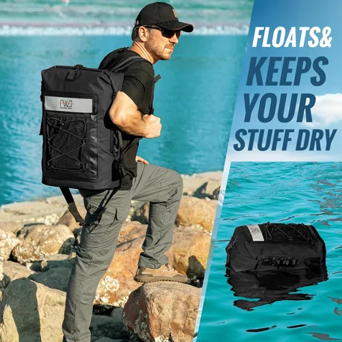 Vista 5 de Mochila Dry Bag, mochila flotante impermeable de 40 L con cierre enrollable para kayak, canotaje, senderismo, camping