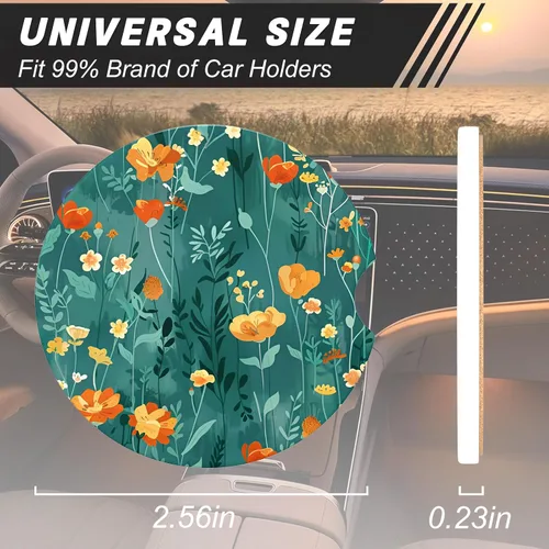 Vista 3 de Aiawoxc Portavasos para automóvil, paquete de 2 posavasos universales antideslizantes con una muesca para el dedo, tapete para la mayoría