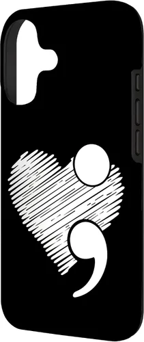 Vista 2 de Suicide Awareness - Suicide Prevention Heart Semicolon Gift Case for iPhone 17