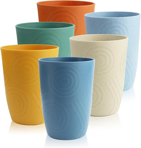 Vista 9 de Vasos de paja de trigo de 16 onzas, vasos de plástico