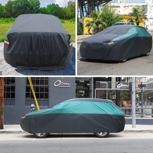 Vista 8 de SEAZEN Funda impermeable para automóvil SUV para todo tipo de clima, cubierta de automóvil para exteriores, protección contra el viento y la nieve