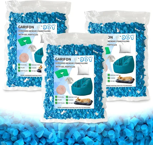 Vista 11 de Relleno para saco de boxeo de 5 libras, relleno de frijoles para almohada y puf, relleno de espuma viscoelástica triturada, relleno para saco