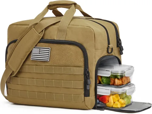 Vista 9 de S-ZONE Bolsa de mensajero táctica para hombre, bolsa de trabajo para Negro