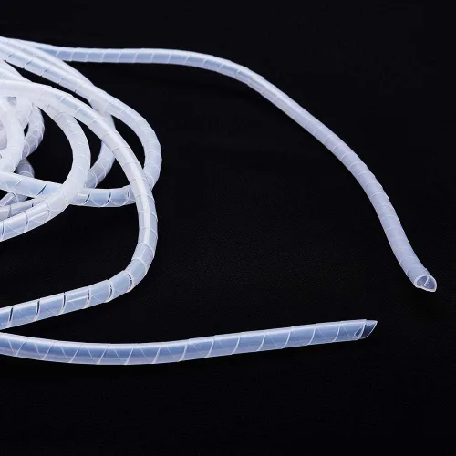 Vista 2 de Othmro Cable en espiral para computadora, organizador de cables eléctricos (diámetro de 0.236 in, longitud 45.9 ft, blanco)