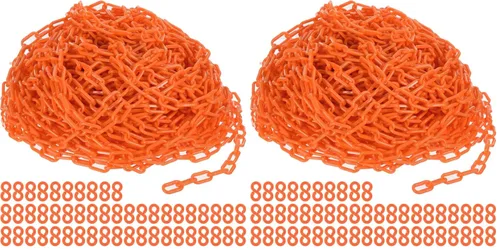 Vista 11 de PATIKIL Eslabones de Cadena de Plástico, Cadenas de Seguridad de 200 Pies, Cadenas de Plástico Negro para Barreras, Control de Multitudes, Líneas