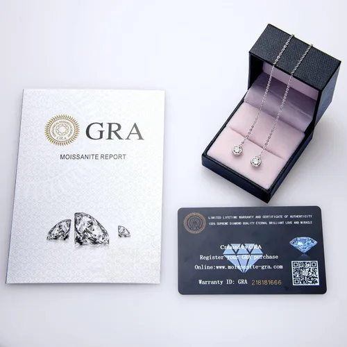 Vista 6 de Aretes colgantes de moissanita para mujer, plata de ley 925 1CT D-E color Moissanita, aretes colgantes chapados en oro de 18 quilates para mujer