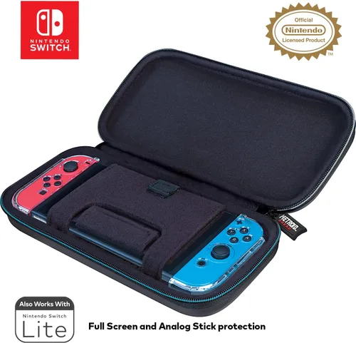 Vista 4 de Game Traveler Metroid - Funda de transporte para Switch OLED, Switch y Switch Lite, funda de viaje portátil rígida, soporte de visión ajustable