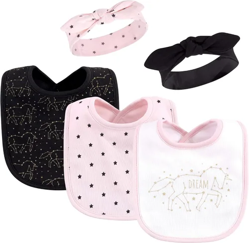 Vista 21 de Hudson Baby Conjunto de babero y diadema de algodón unisex para bebé Leopard Mamas Mini