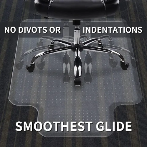 Vista 6 de Alfombrilla protectora para silla para suelo alfombrado con labio, protector de alfombra de PVC de 47 x 36 pulgadas para alfombras de pelo corto