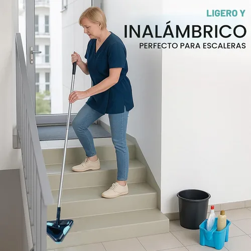 Vista 2 de Zippi Barridor Max - Versión 2025 Barridor Ligero, Diseño Triangular Permite Barrer en Esquinas, Perfecto para Alfombra Corta, Piso Duro y Cerámica
