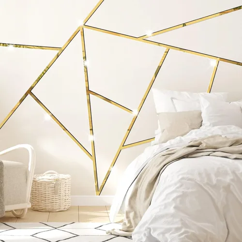 Vista 8 de Pegatinas de Pared de Espejo de Rayas Pegatinas de Espejo Acrílico Doradas Decoración de Pared Tira de Espejo Larga Pelar y Pegar Calcomanías