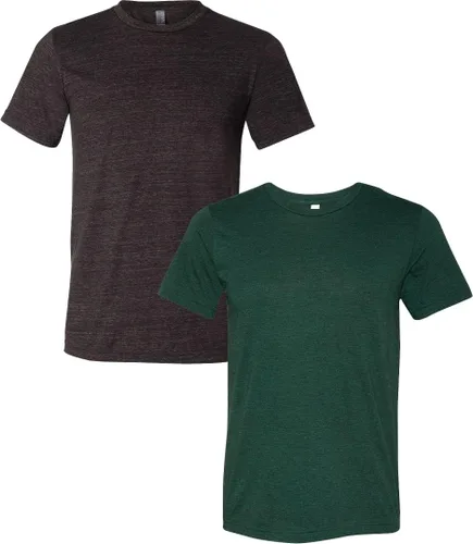 Vista 165 de Bella Canvas 3413c para hombre (1) Triblend verde + (1) Triblend rojo