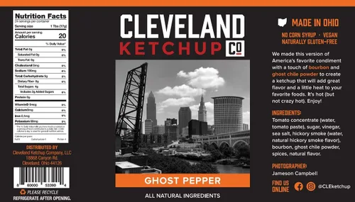 Vista 5 de Cleveland Ketchup - 4 variedades sabrosas - Clásico, tocino y bourbon, eneldo de ajo, pimiento fantasma (paquete de 4 variedades)