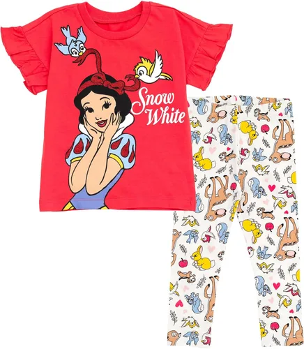 Vista 9 de Disney Princess Frozen Moana La Sirenita Conjunto de Camiseta y Leggings con Diseño Floral para Niñas Pequeñas y Grandes Tallas de Bebé a Niña Azul