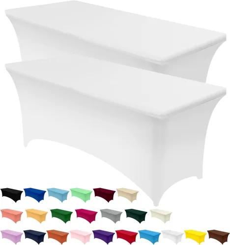 Vista 54 de Utopia Kitchen Mantel rectangular de spándex de 4 pies [1 unidad, negro] 200 GSM elástico, ajustado, lavable y resistente a las arrugas, cubierta