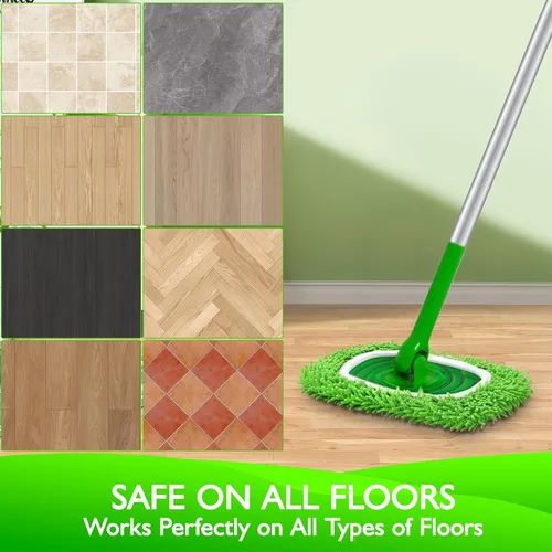 Vista 5 de Almohadillas de microfibra reutilizables para trapeador Compatibles con Swiffer Sweeper - Paquete de 4 paños de barrido en seco y paños de trapeo