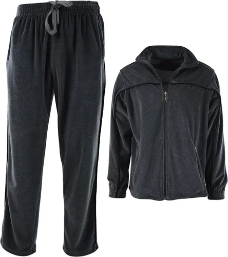Vista 2 de ChoiceApparel Chándal de terciopelo para hombre con bolsillos con cremallera