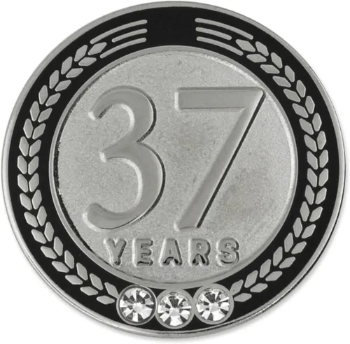 Vista 24 de PinMart Years of Service Award Employee Recognition Gift Pin de solapa - Negro
