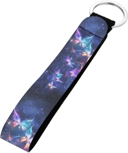 Vista 10 de INSTANTARTS Llavero automático Lanyard Hand Wrist Lanyard Correa de muñeca con anillo de metal