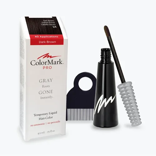 Vista 10 de ColorMark Pro Dark Auburn - Varita de retoque de raíz gris líquida, color real para el cabello
