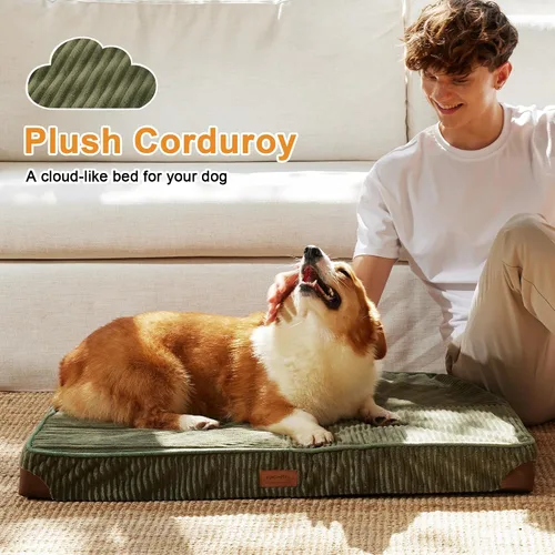 Vista 2 de FUKUMARU Cama para Perros, Camas Ortopédicas de Pana Engrosada para Perros con Funda Lavable, Cama Grande Impermeable para Perros para Jaula