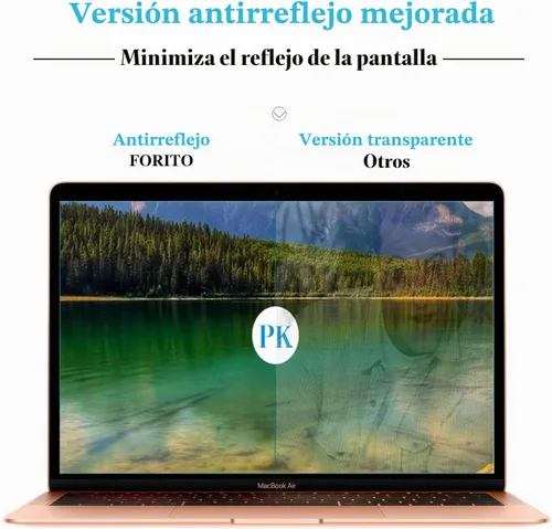 Vista 4 de F FORITO Paquete de 2 protectores de pantalla antirreflejos para laptop compatibles con MacBook Air 13 2018-2020 con Touch ID versión A1932 A2179