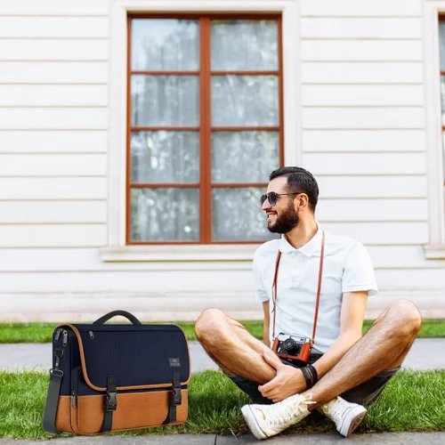 Vista 43 de MATEIN Bolsa tipo mensajero para hombres, mochila escolar para adolescentes, ligera de 17.3 pulgadas, maletín para laptop grande, bolsa cruzada