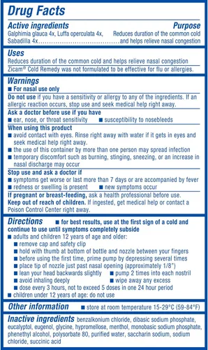 Vista 8 de Zicam Remedio para el frío Spray nasal sin goteo con mentol refrescante y eucalipto, homeopático, sin zinc, medicina pre-fría, acorta la duración