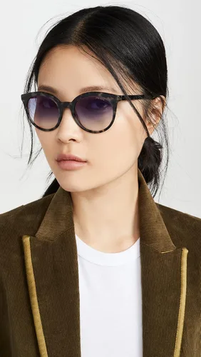 Vista 3 de Prada Gafas de sol redondas clásicas para mujer, color gris habana, talla única, gris, (Grey Havana)