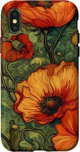 Vista 5 de iPhone 16 Floral Van Gogh Style Poppy Flower Case