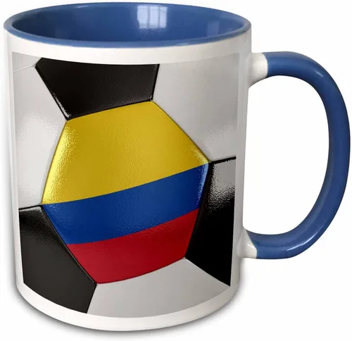 Vista 9 de 3dRose Colombia - Taza de fútbol (11 onzas), color negro
