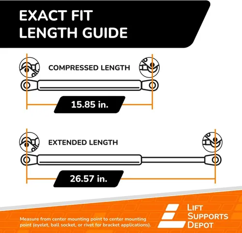 Vista 2 de Soporte de suspensión neumático para puerta trasera Lift Supports Depot gas spring, gas strut and shock - tested for accurate lift force and