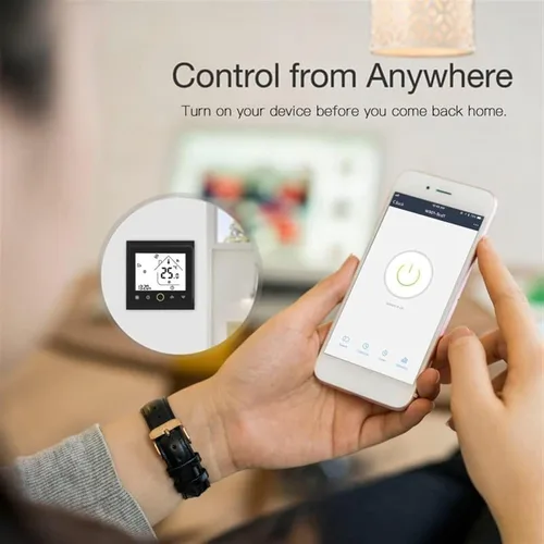 Vista 6 de Smart Home WiFi Smart Touch Light Interruptor de pared Interruptor de cristal Panel Tuya App Smart Life Compatible con control de voz (negro)