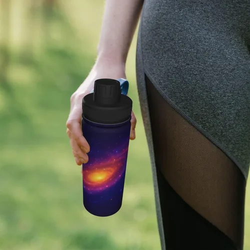 Vista 7 de Bright Star Printed Insulated Water Bottle, 18oz Stainless Steel Funny Travel Mug, Leakproof Hot & Cold for Sports, Gym, Hiking