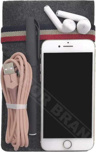 Vista 3 de Bolsa de almacenamiento de fieltro para teléfono celular, cartera protectora de fieltro para tarjetas de teléfono celular, bolígrafos para efectivo