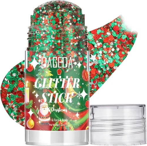 Vista 26 de DAGEDA - Barra de maquillaje con purpurina para el cuerpo de sirena, para el cabello brillante