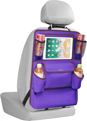 Vista 19 de LUCMO Organizador de asiento trasero de coche con soporte para tableta - 2 piezas, organizador de almacenamiento de coche con 6 bolsillos